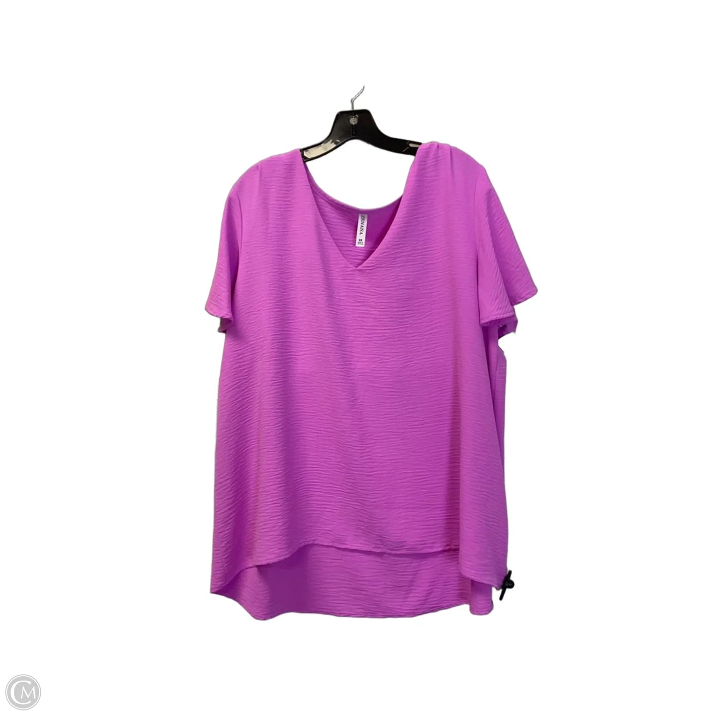 Top Short Sleeve Basic By Zenana In Pink, Size: 2x