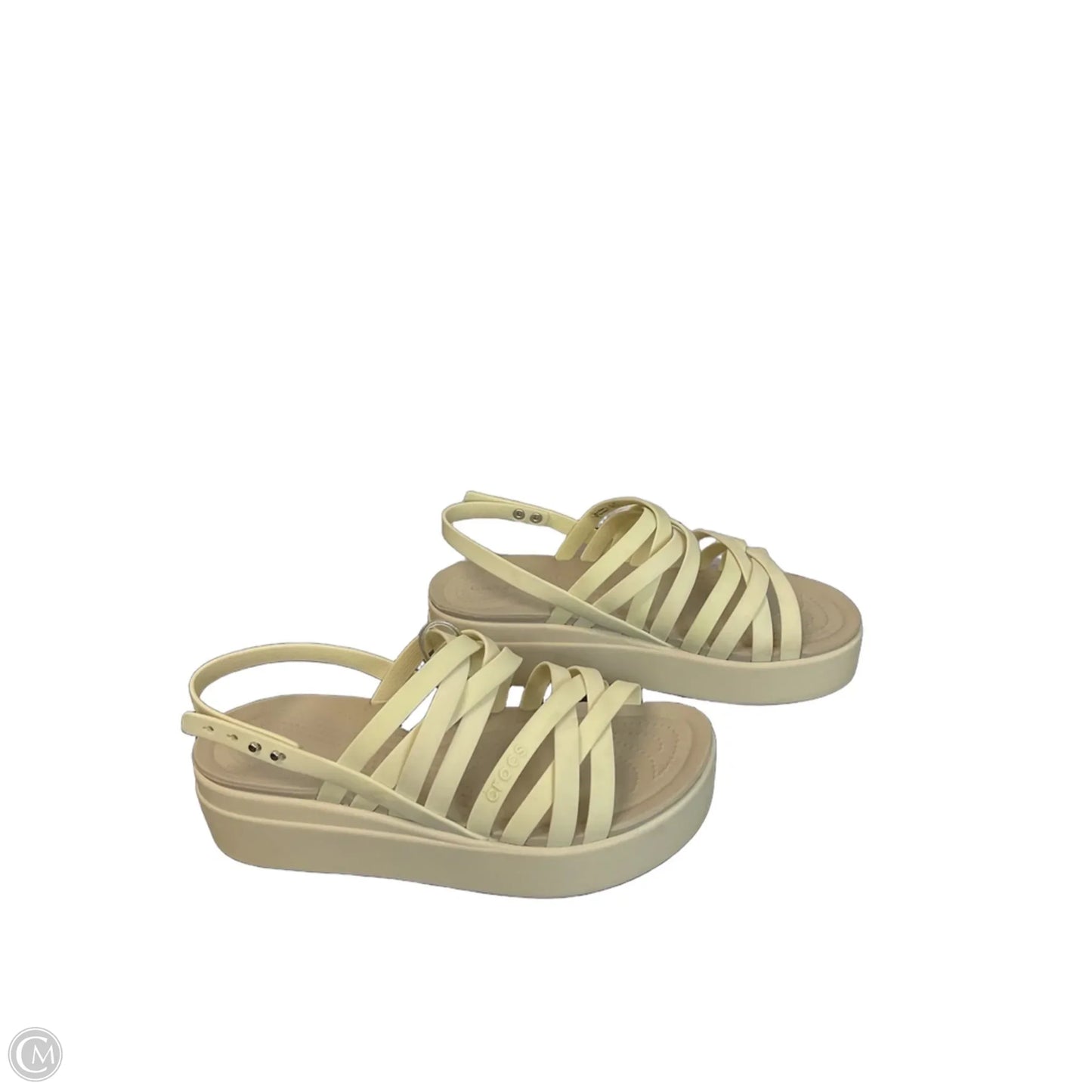 Sandals Flats By Crocs In Green, Size: 9
