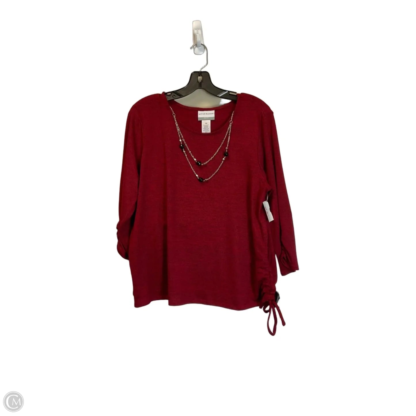 Top Long Sleeve Basic By Alfred Dunner In Red, Size: M