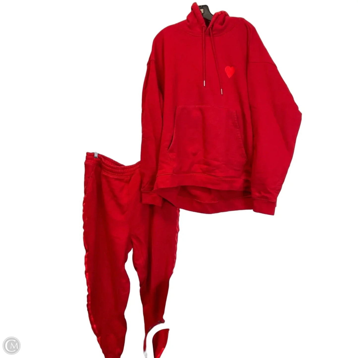 Athletic Pants 2pc By Adidas In Red, Size: 2x
