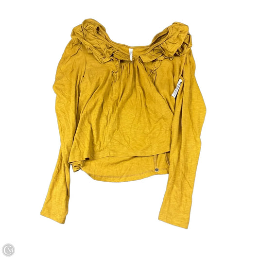 Top Long Sleeve Basic By Anthropologie In Yellow, Size: S