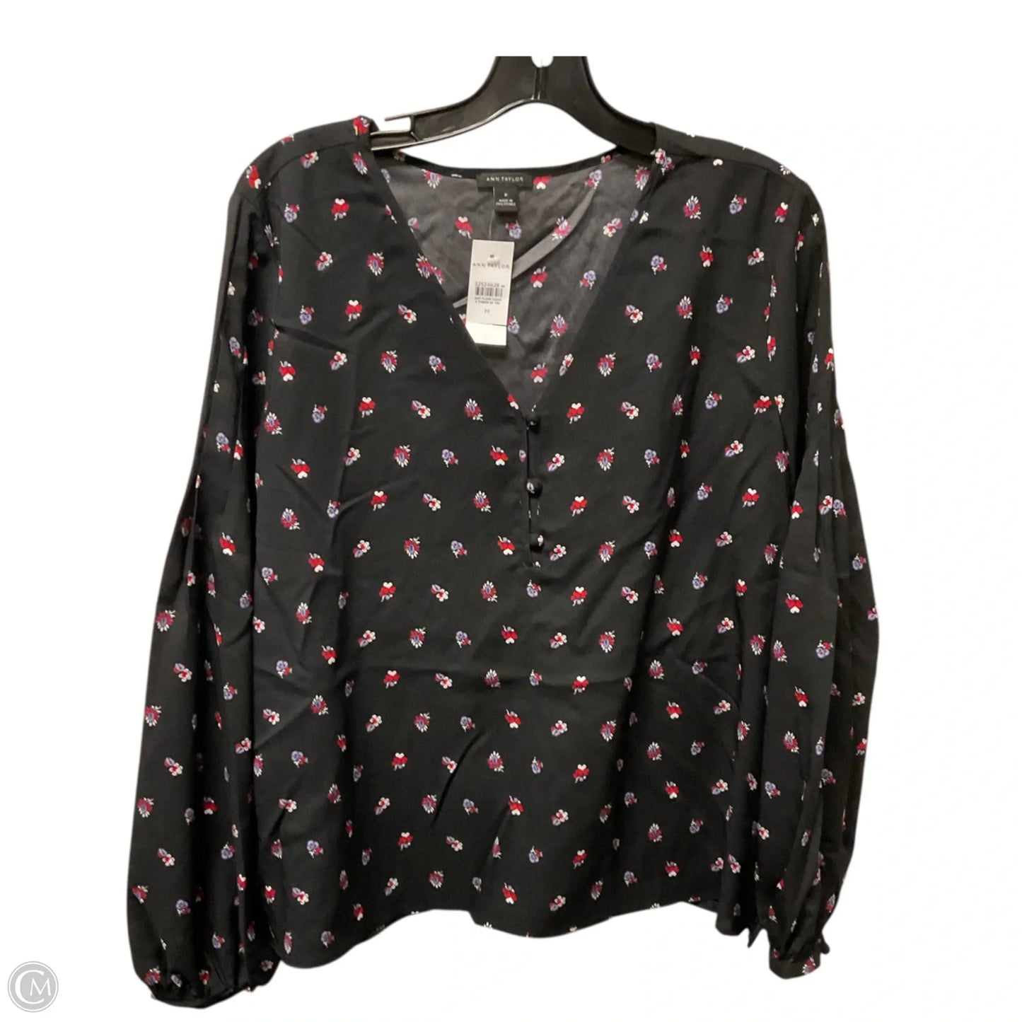 Top Long Sleeve Basic By Ann Taylor In Black, Size: M