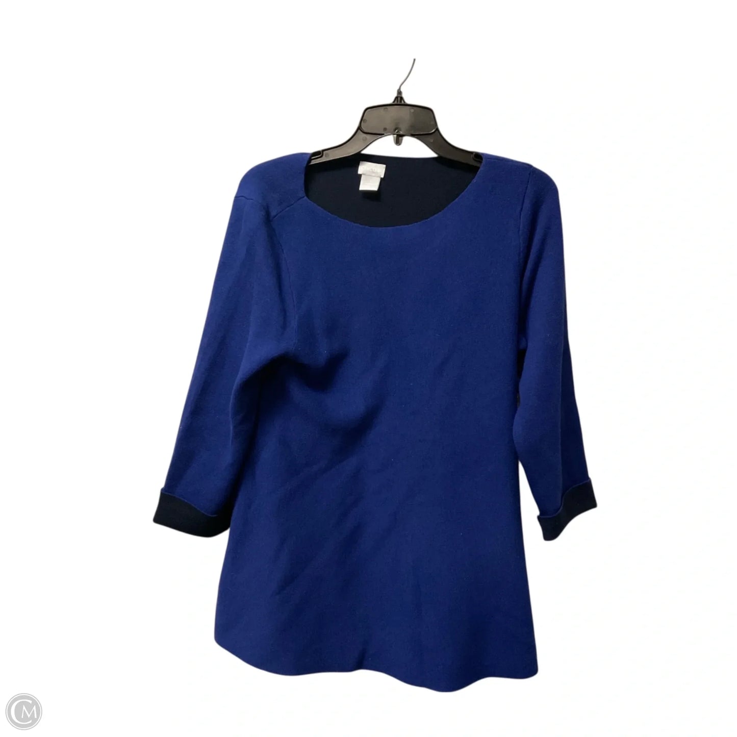 Top Long Sleeve Basic By Chicos In Blue, Size: M