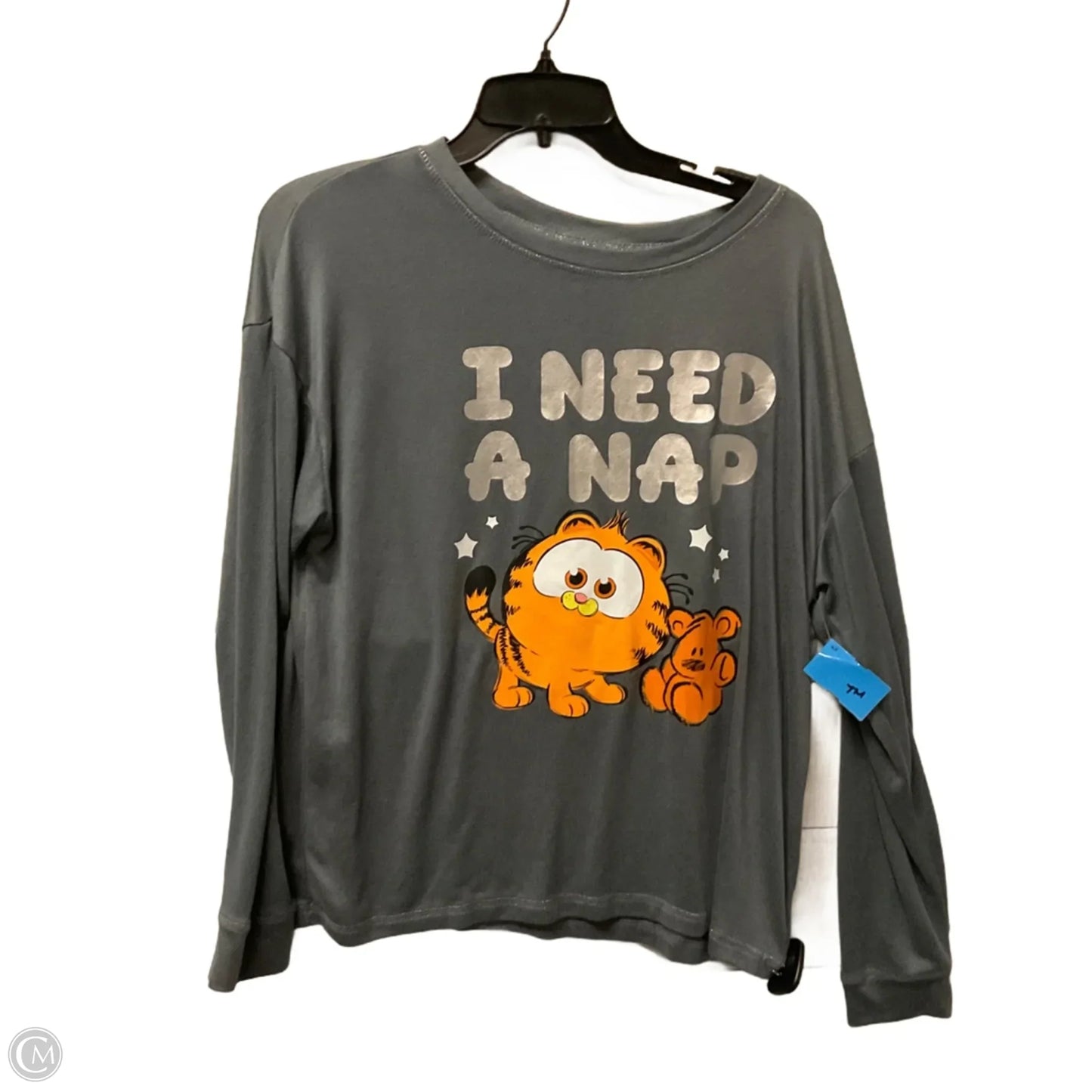 Top Long Sleeve Basic By Clothes Mentor In Grey, Size: M