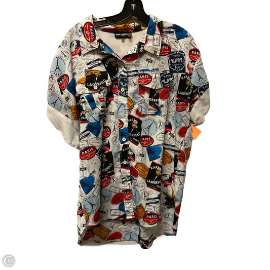 Top Short Sleeve Designer By Karl Lagerfeld In Multi-colored, Size: Xl