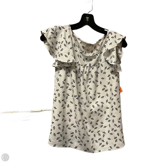 Top Short Sleeve By Loft In Black & White, Size: Xs