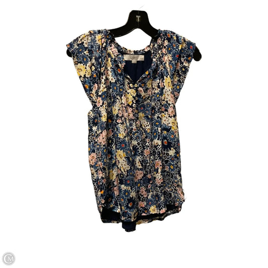 Top Short Sleeve By Loft In Floral Print, Size: Xs