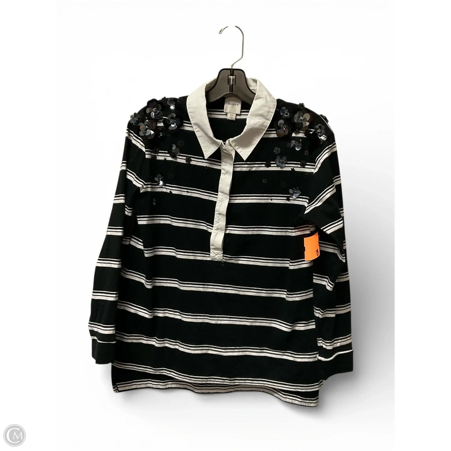 Top Long Sleeve By Maeve In Striped Pattern, Size: Xs