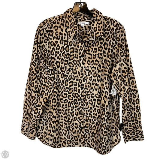 TOP LONG SLEEVE By Chicos In Animal Print, Size: L