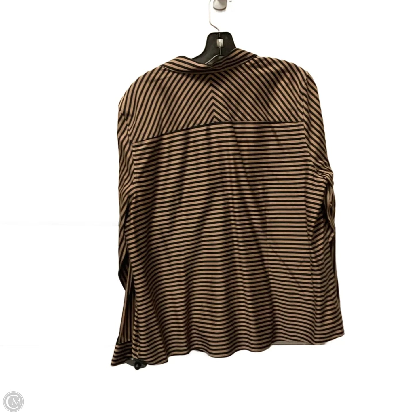 Top Long Sleeve Basic By Chicos In Striped Pattern, Size: L
