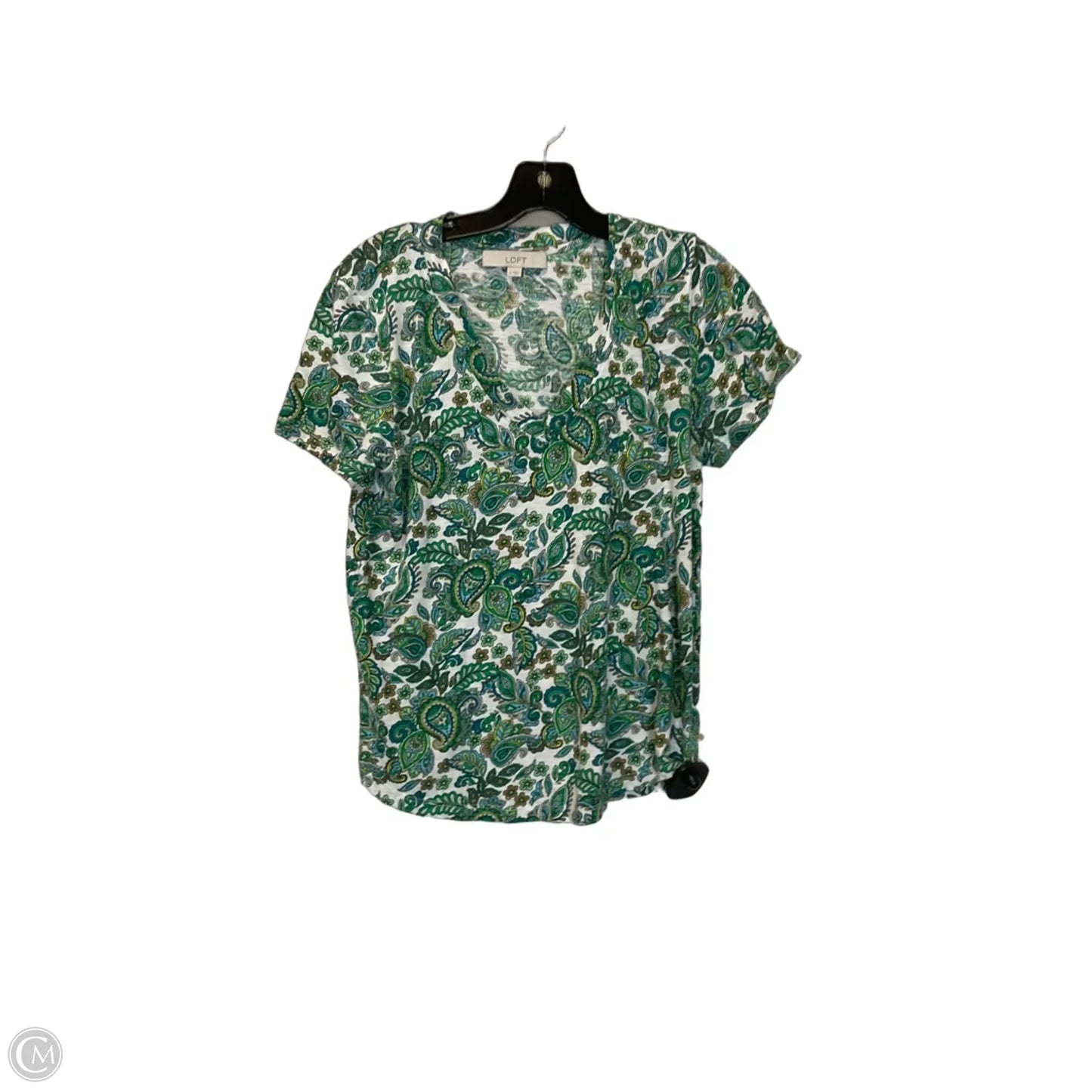Top Short Sleeve Basic By Loft In Green, Size: S