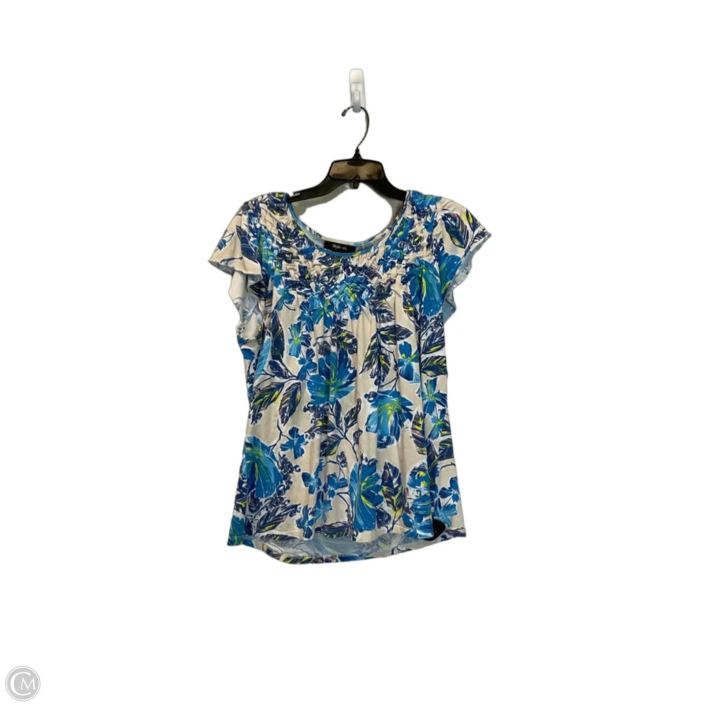 Top Short Sleeve By Style And Company In Blue, Size: L