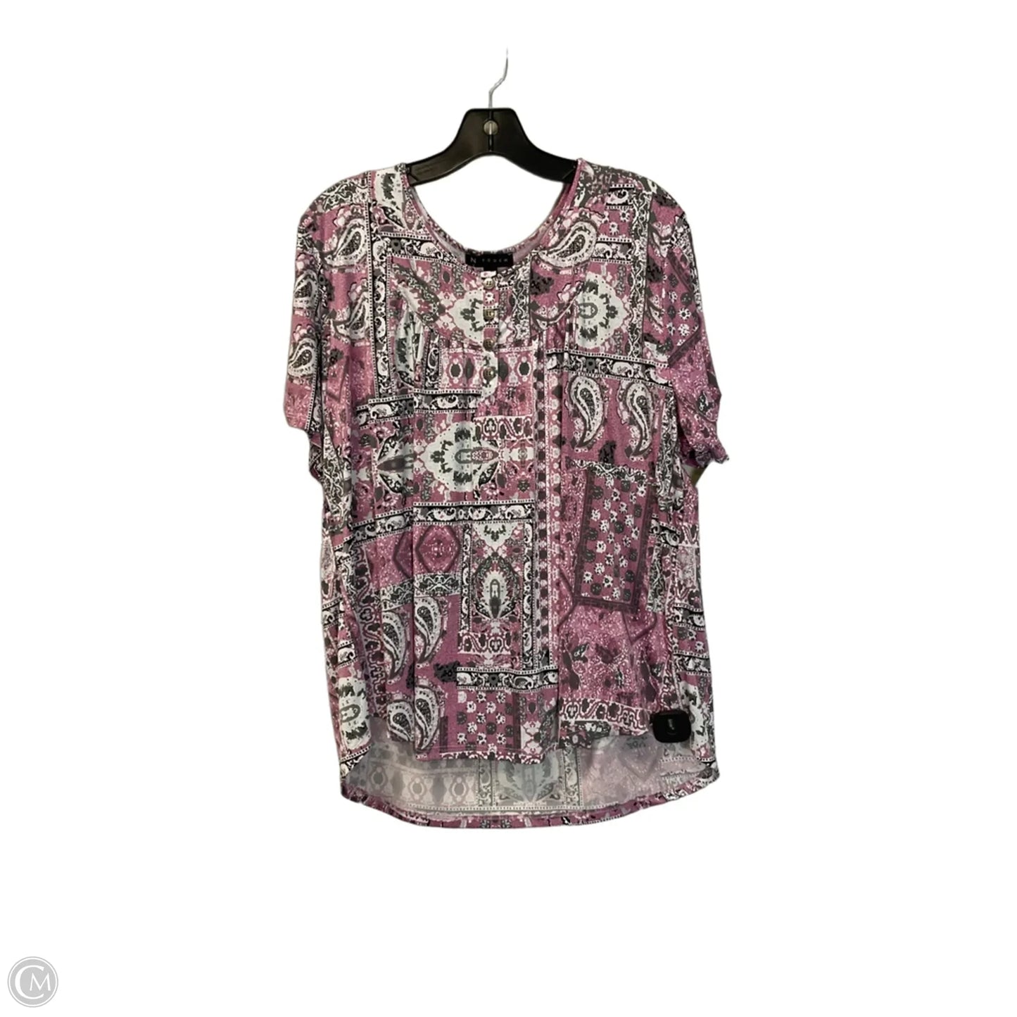 Top Short Sleeve By N Touch In Pink, Size: L