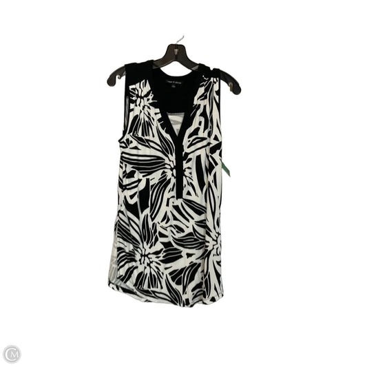 Top Sleeveless Basic By Cable And Gauge In Black & White, Size: L
