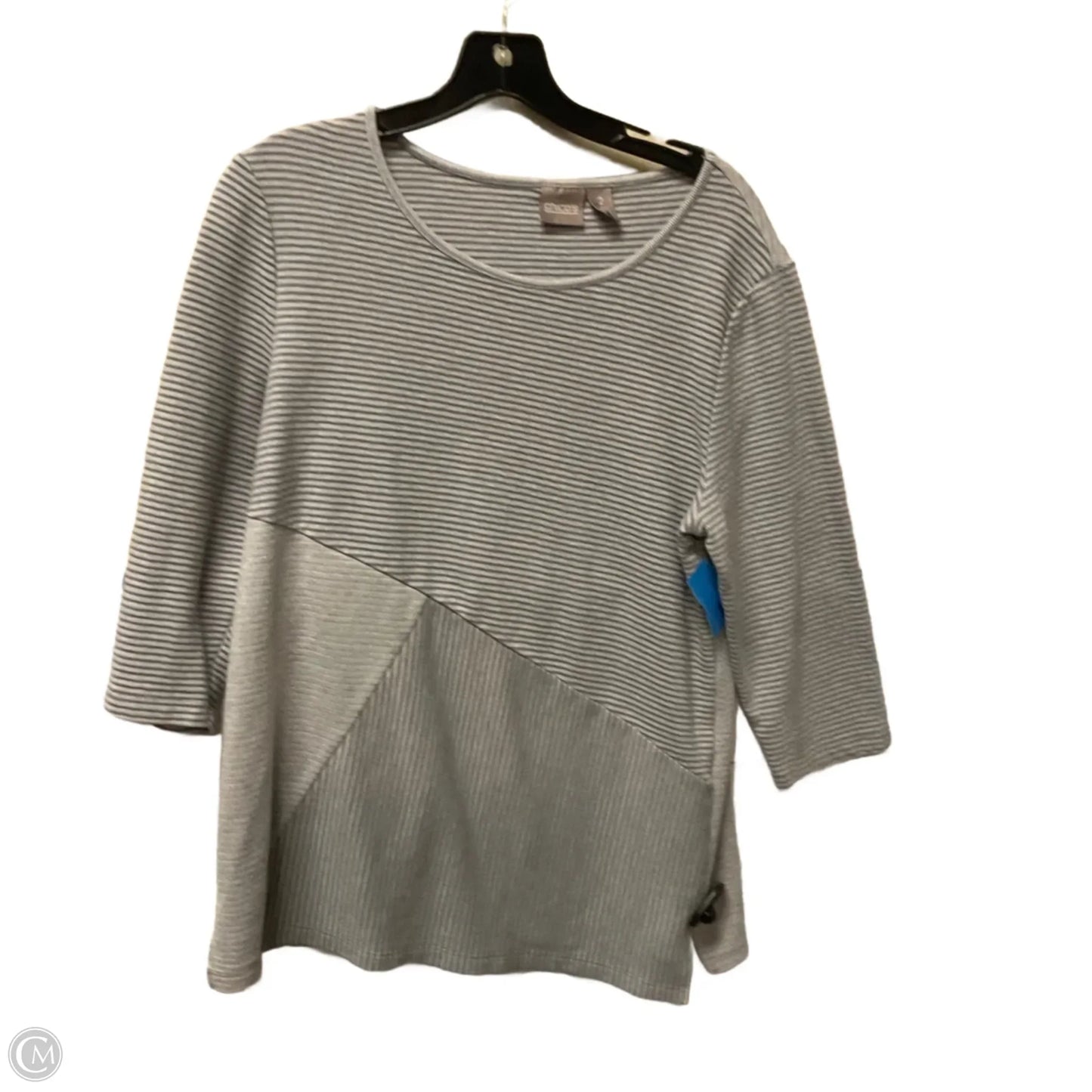 Top 3/4 Sleeve By Chicos In Grey, Size: M