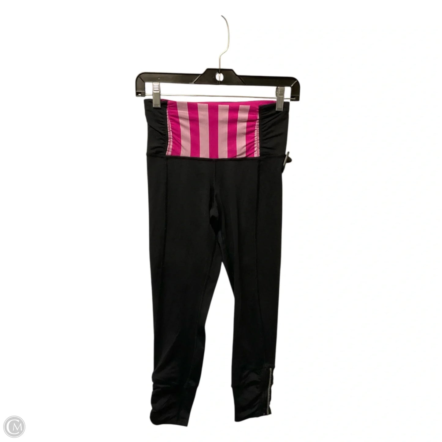 Athletic Leggings Capris By Lululemon In Black & Pink, Size: 4