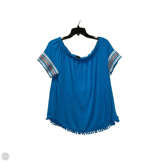 Top Short Sleeve By New Directions In Blue, Size: M