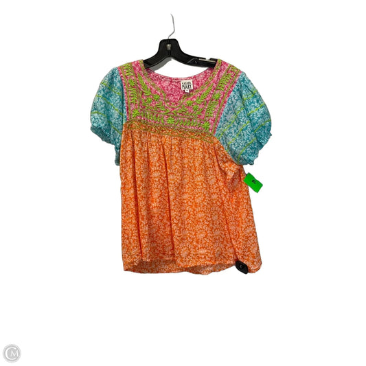 Top Short Sleeve By Cmc In Multi-colored, Size: S