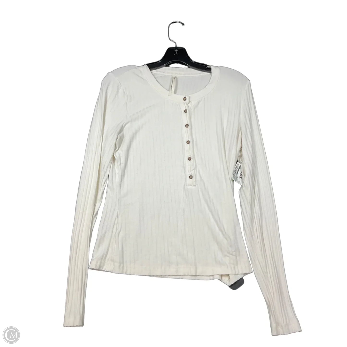 Top Long Sleeve Basic By Anthropologie In White, Size: M