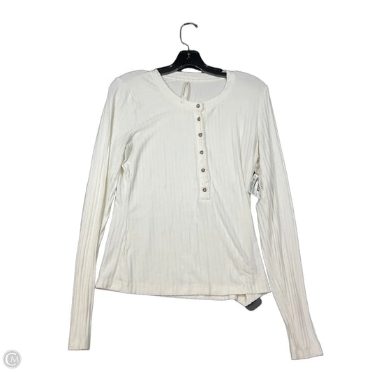 Top Long Sleeve Basic By Anthropologie In White, Size: M