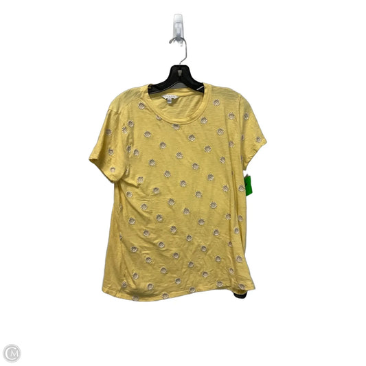 Top Short Sleeve Basic By Lucky Brand In Yellow, Size: M