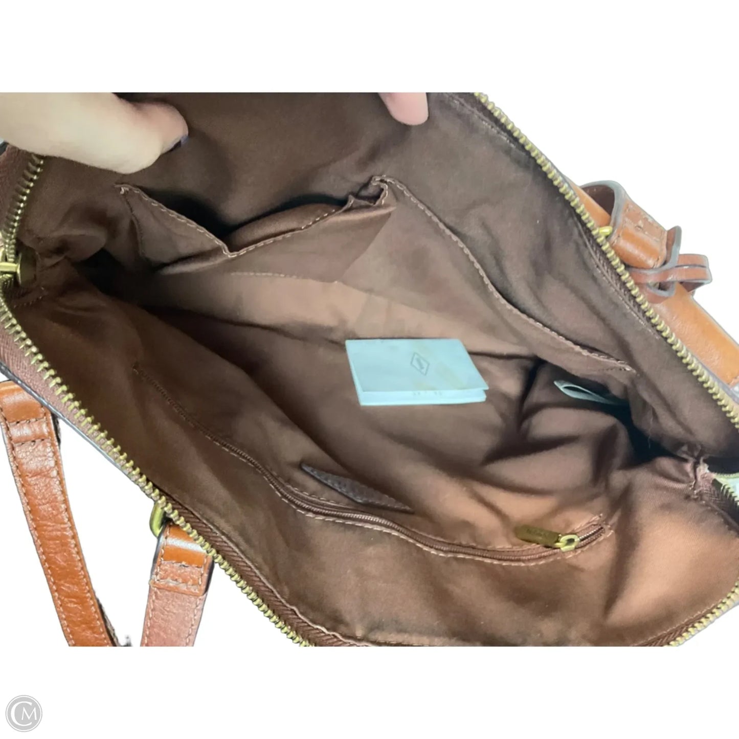Crossbody Leather By Fossil, Size: Medium