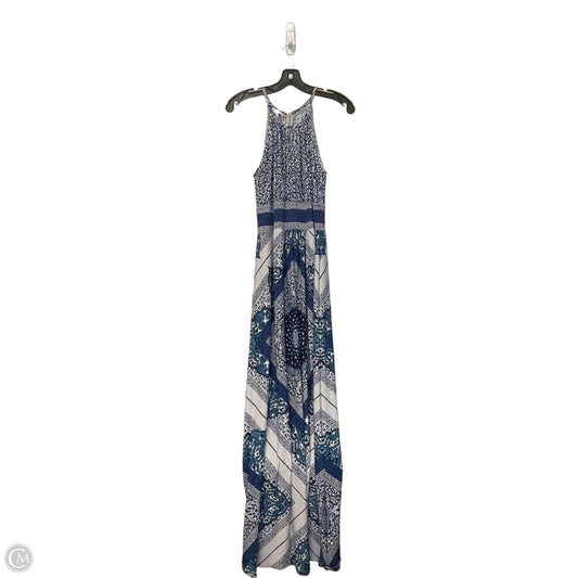 Dress Casual Maxi By London Times In Blue & White, Size: 8