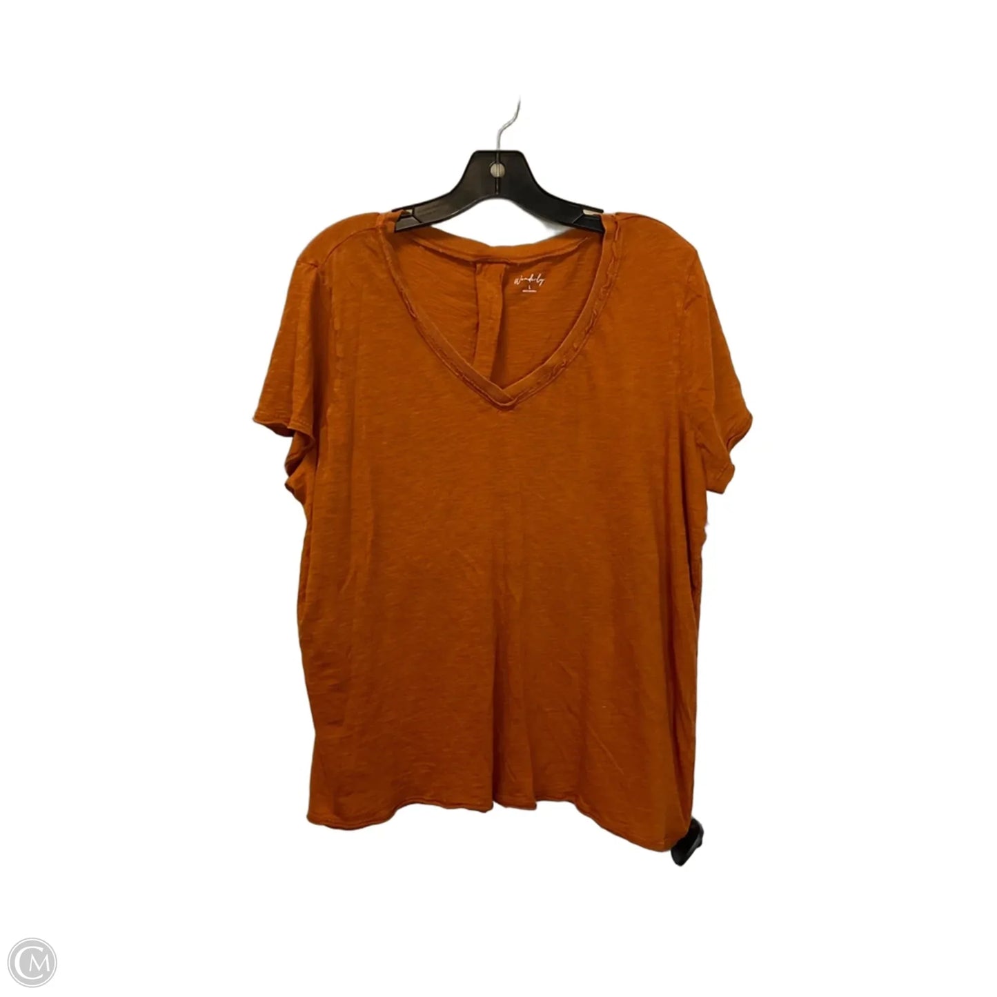 Top Short Sleeve Basic By Wonderly In Orange, Size: L