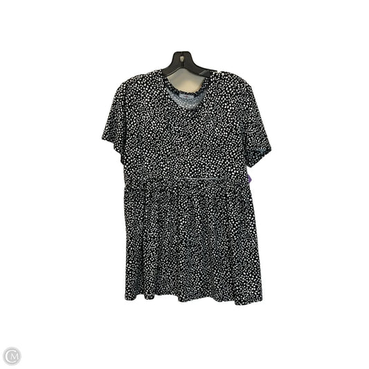 Top Short Sleeve By Geegee In Black & White, Size: L
