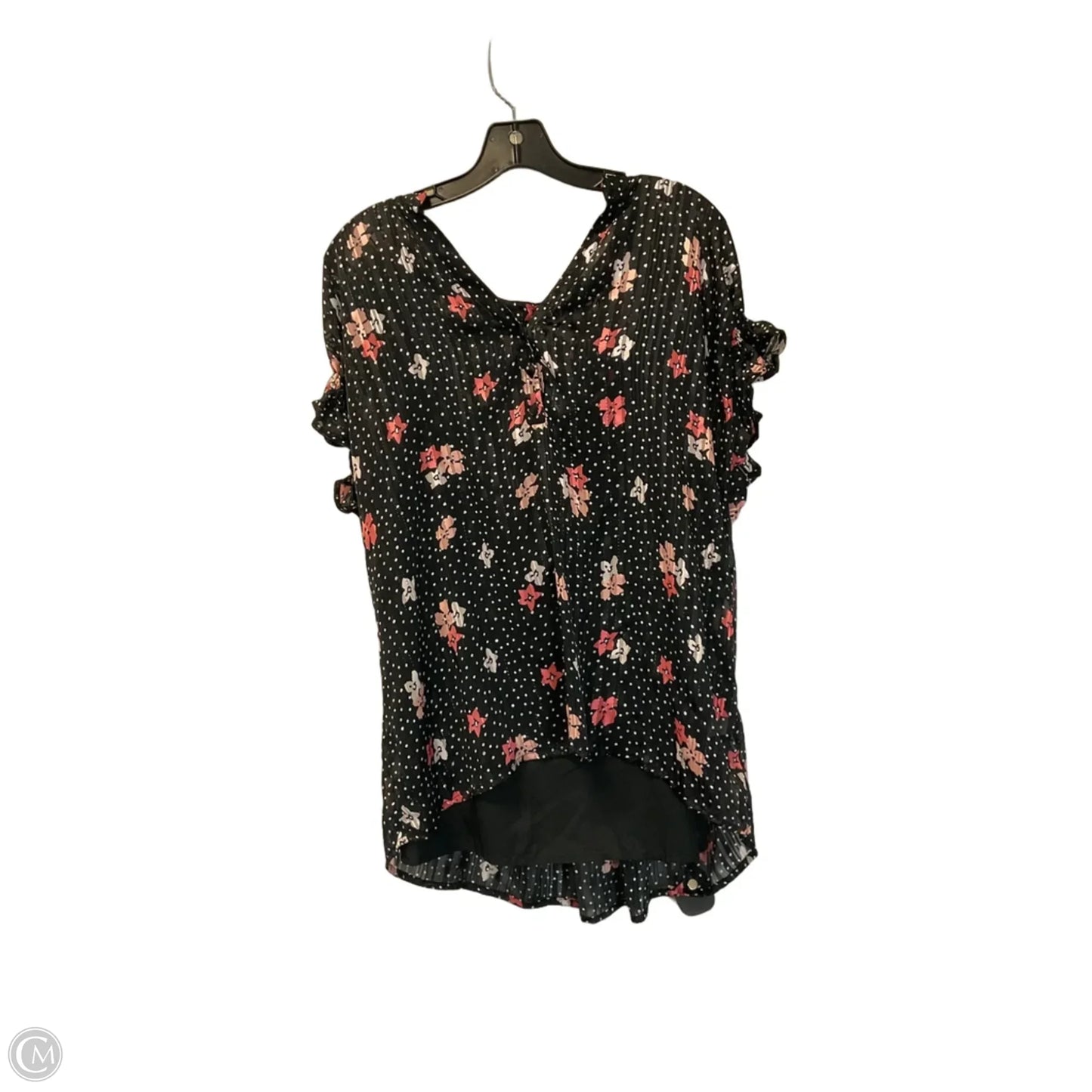 Top Short Sleeve By Cato In Black, Size: Xl