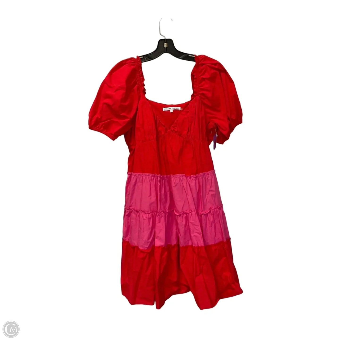 Dress Casual Midi By English Factory In Pink & Red, Size: L