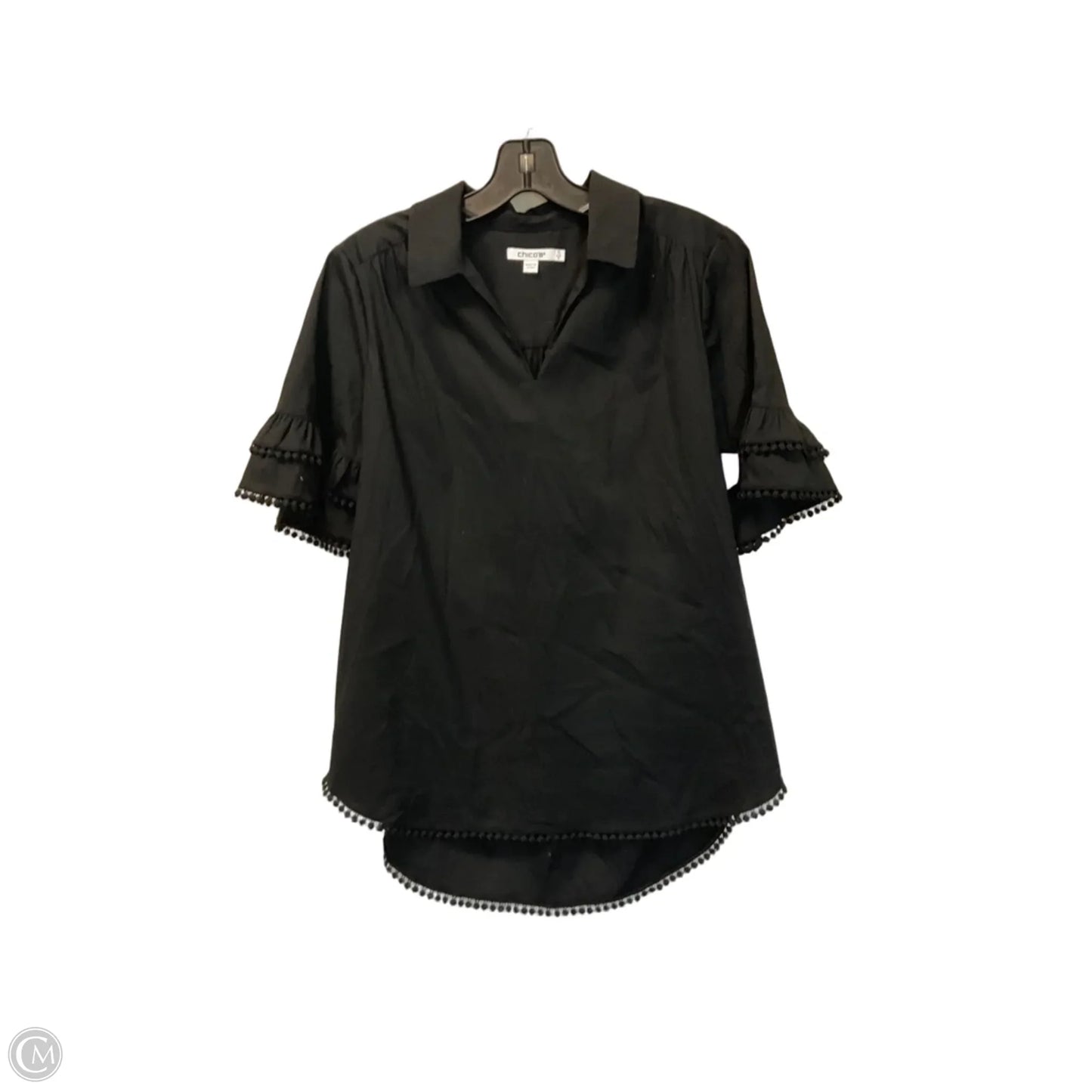 Top Short Sleeve By Chicos In Black, Size: 4