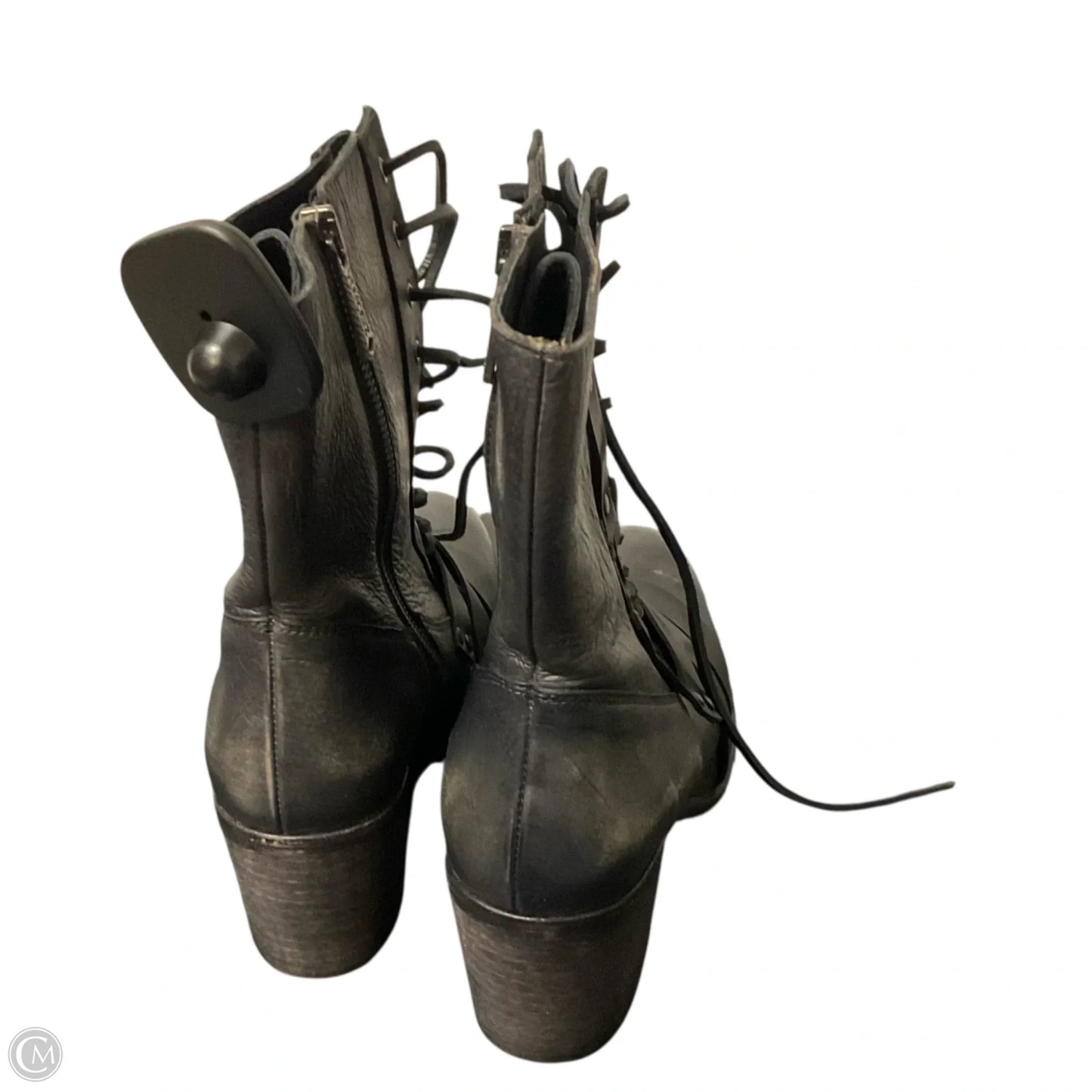 Boots Ankle Heels By Clothes Mentor In Black, Size: 9