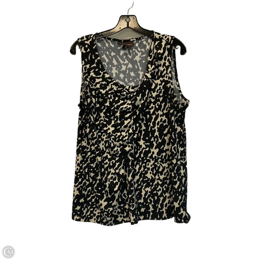 Top Sleeveless By Dana Buchman In Black & White, Size: L
