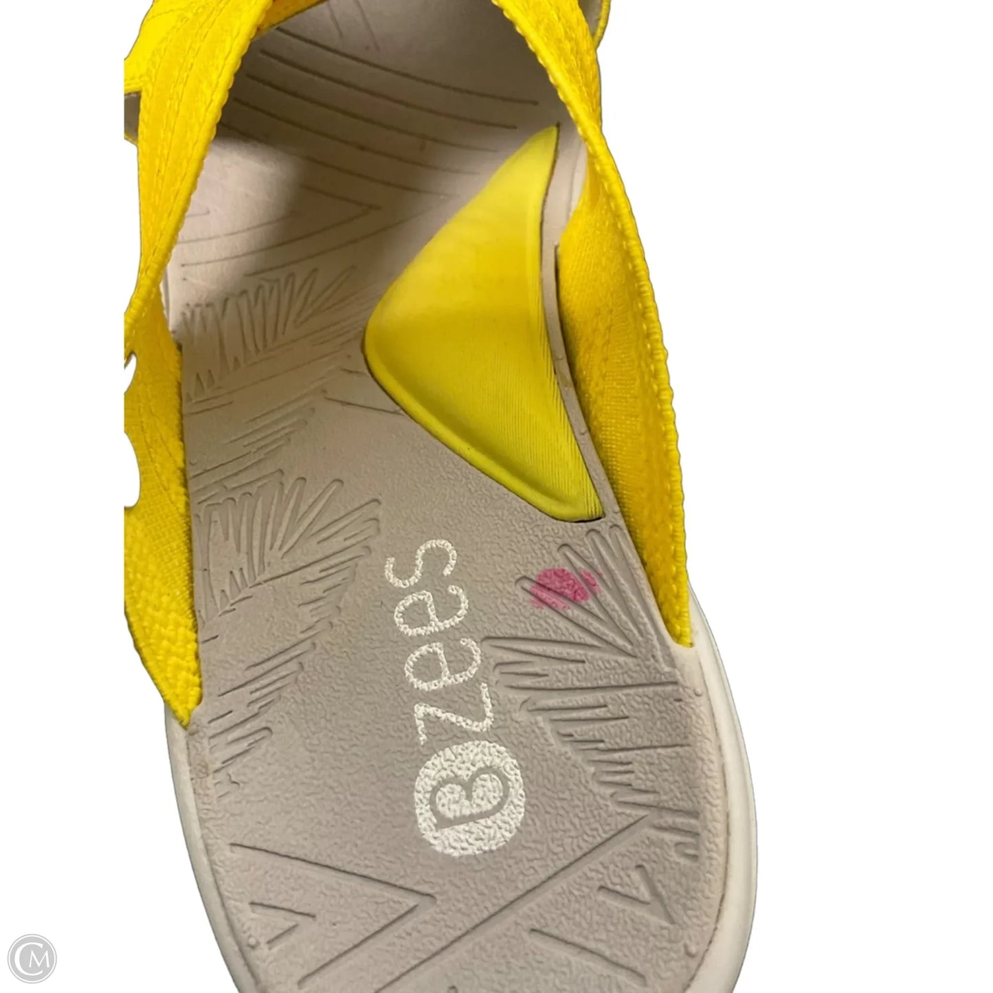 Sandals Heels Wedge By Bzees In Yellow, Size: 6.5
