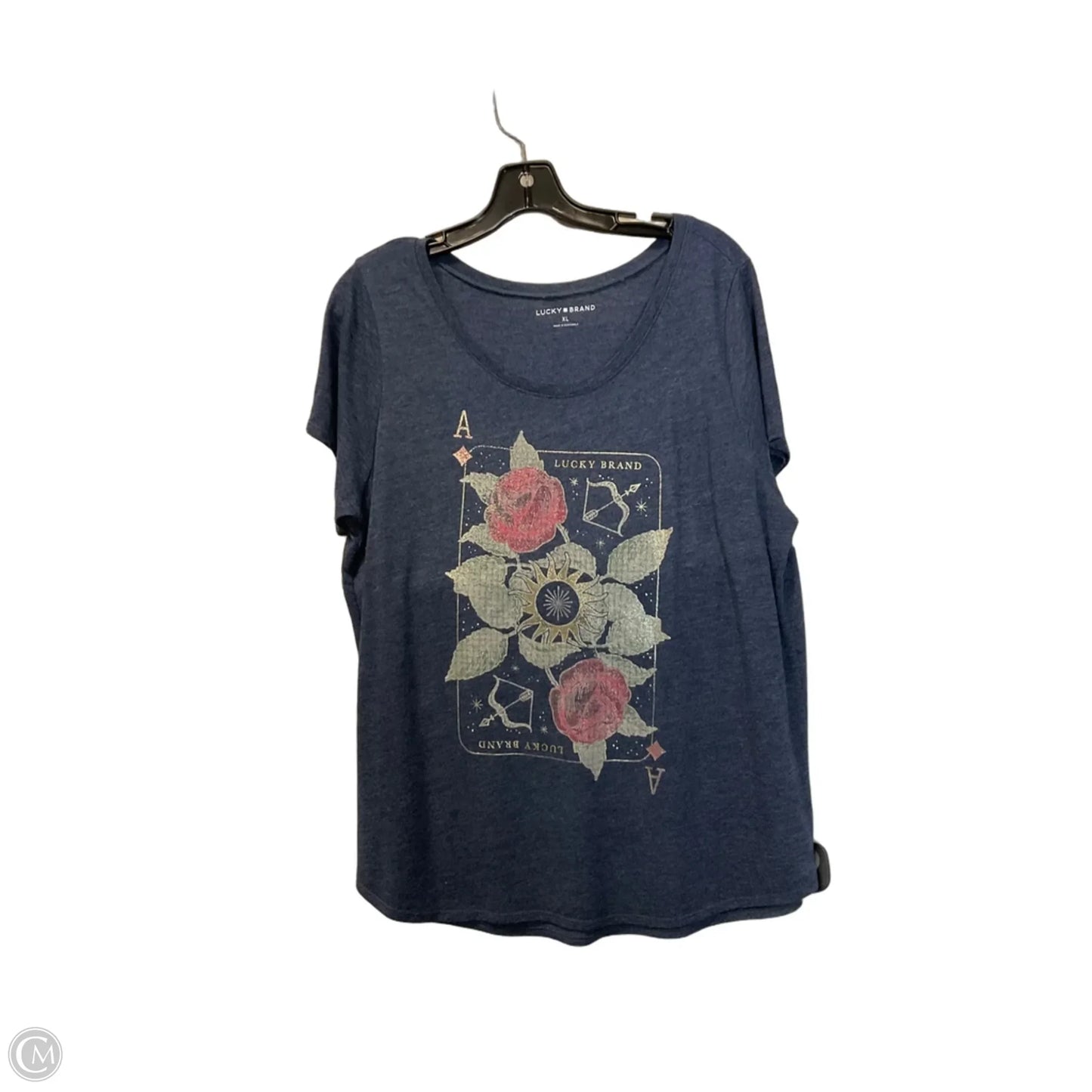Top Short Sleeve Basic By Lucky Brand In Blue, Size: Xl