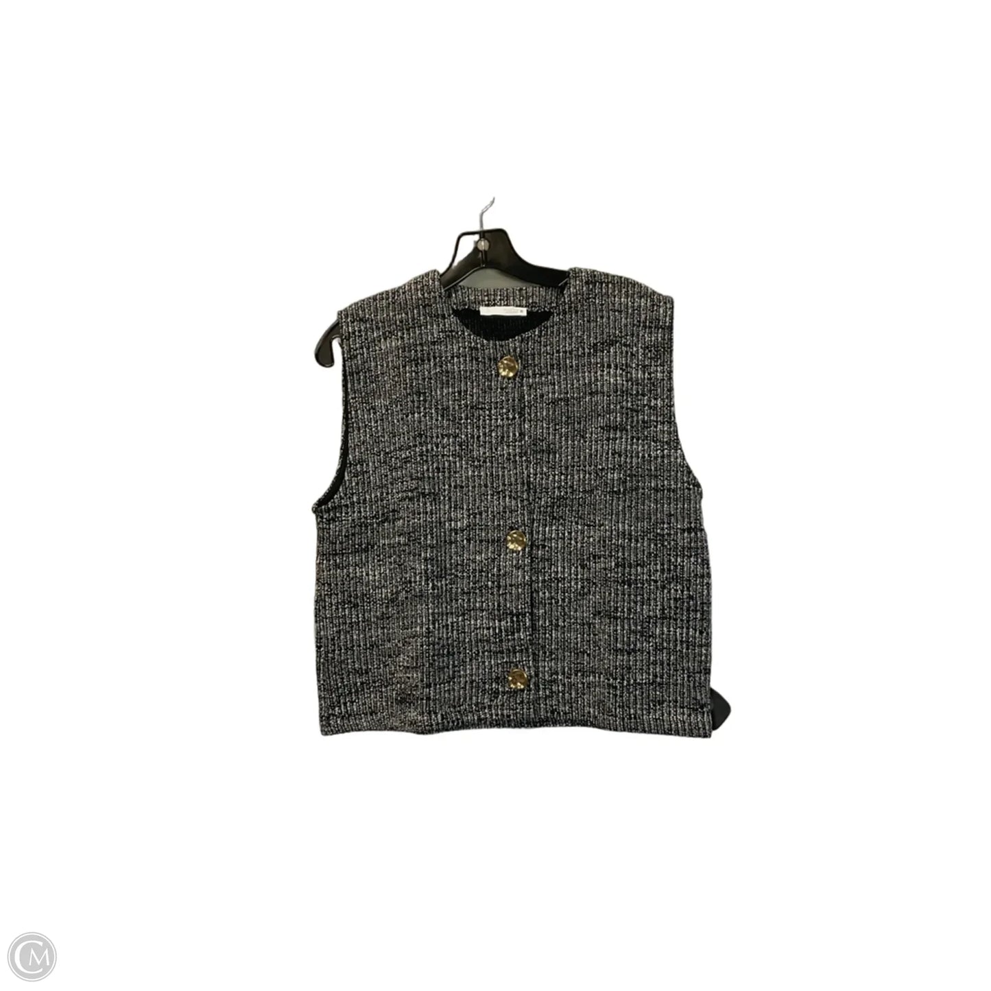 Top Sleeveless By Zara In Black & White, Size: M