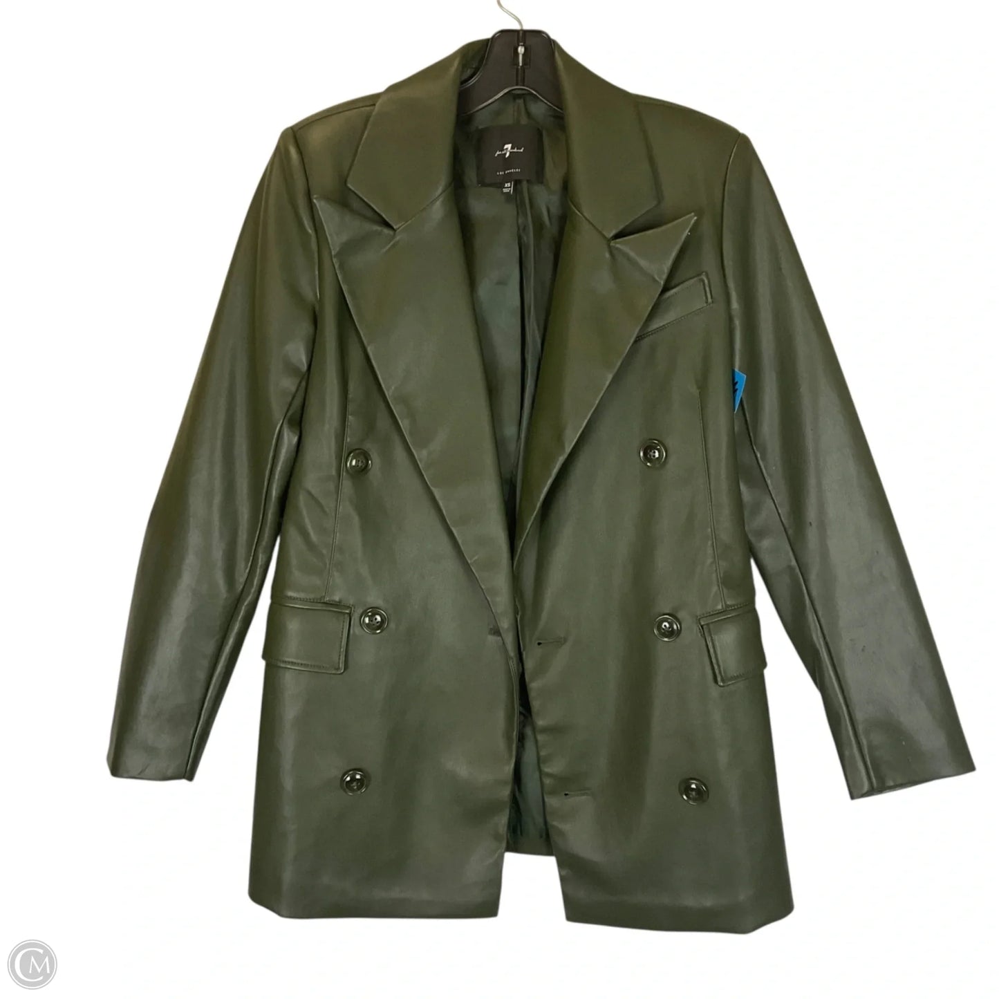 Coat Peacoat By 7 For All Mankind In Green, Size: Xs