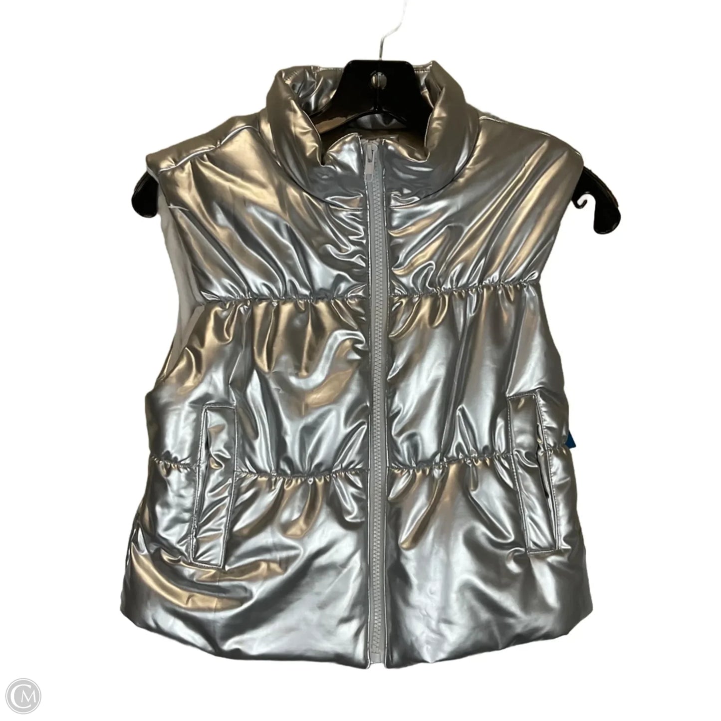 Vest Puffer & Quilted By Blue B In Silver, Size: S