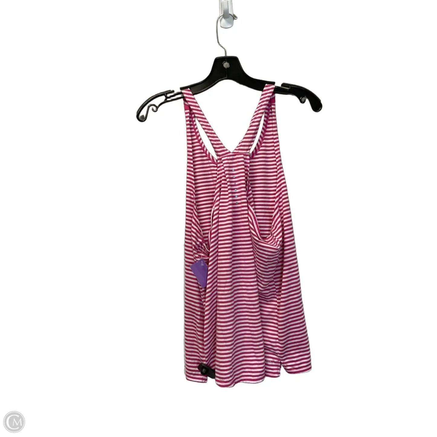 Athletic Tank Top By Nike Apparel In Pink & White, Size: L