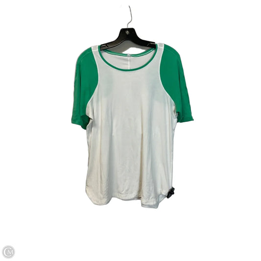 Top Short Sleeve Basic By Lululemon In Green & White, Size: 12