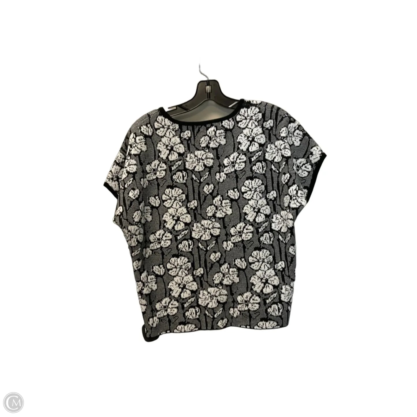 Top Short Sleeve By Cynthia Rowley In Black & White, Size: S