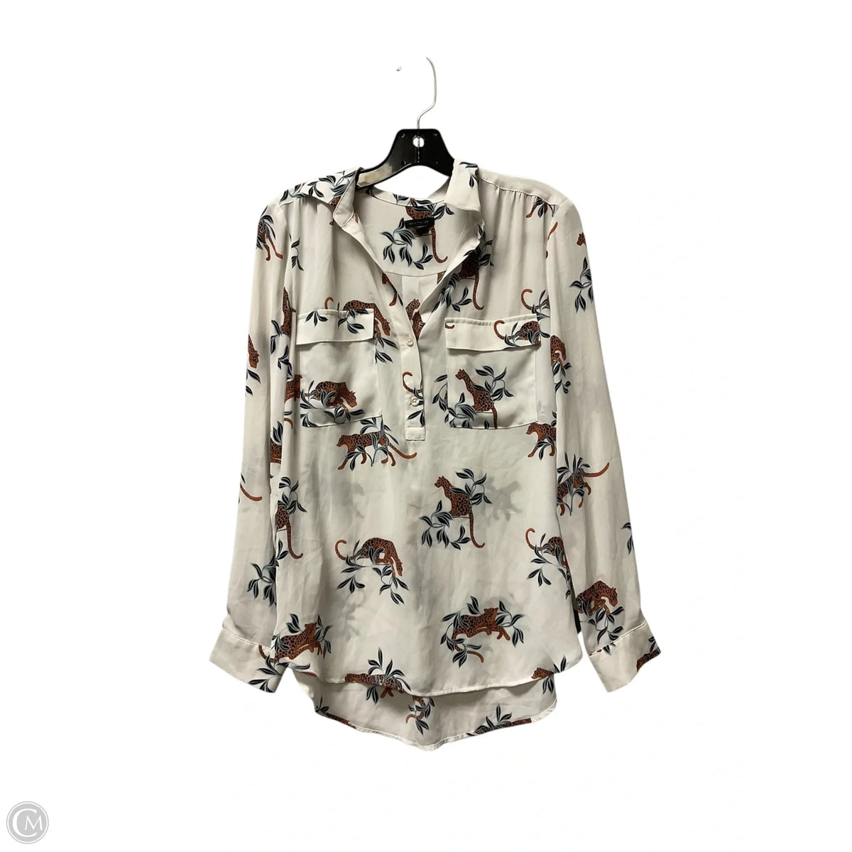 Top Long Sleeve Basic By Ann Taylor In White, Size: S