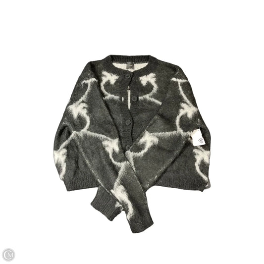 Sweater Cardigan By Clothes Mentor In Black & White, Size: S