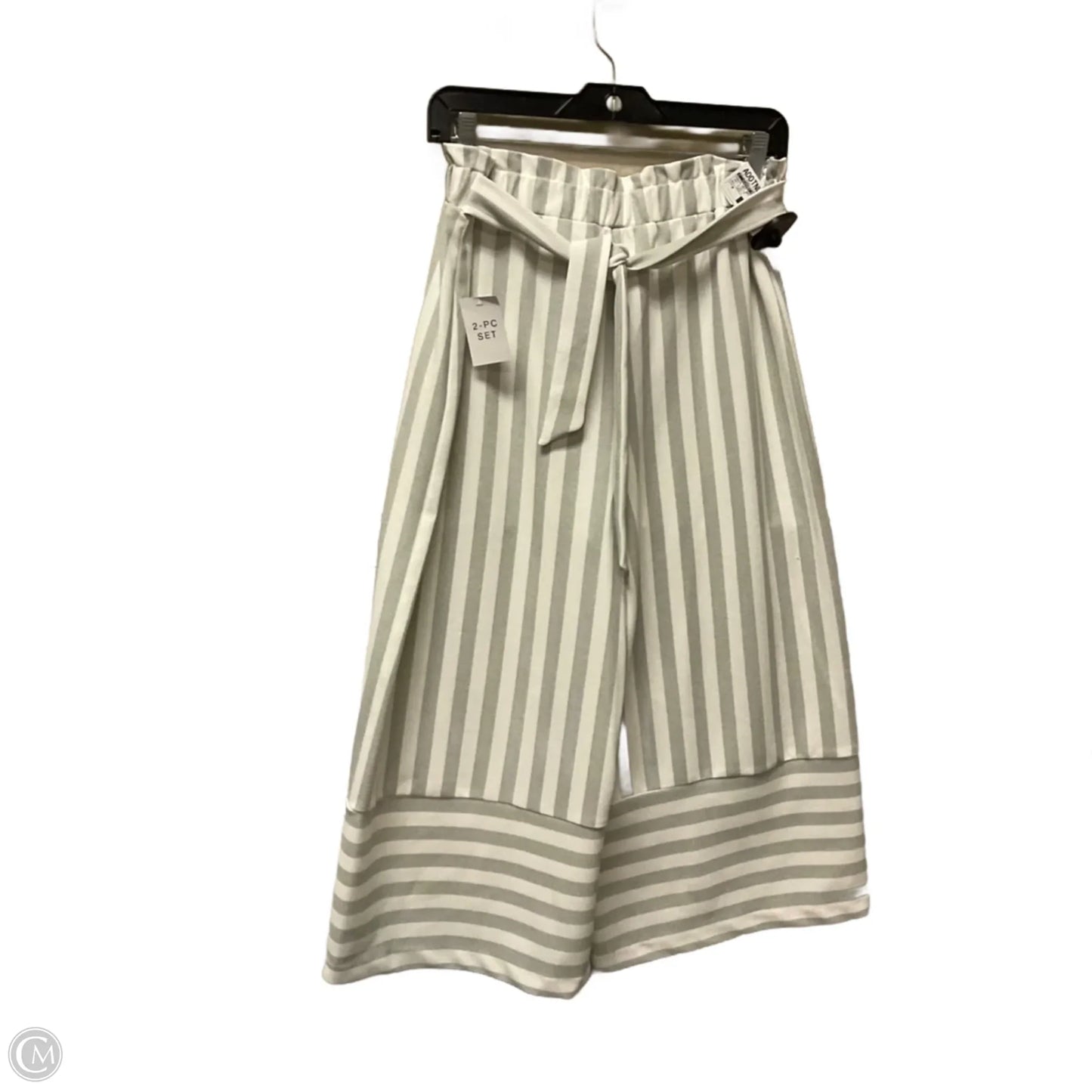 Pants Set 2pc By Clothes Mentor In Grey & White, Size: M