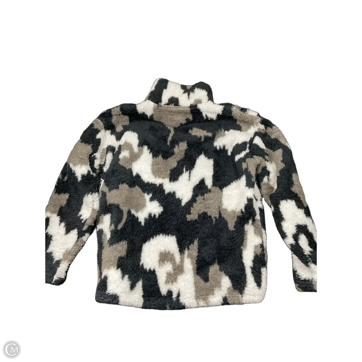 Jacket Fleece By Eddie Bauer In Black & White, Size: L