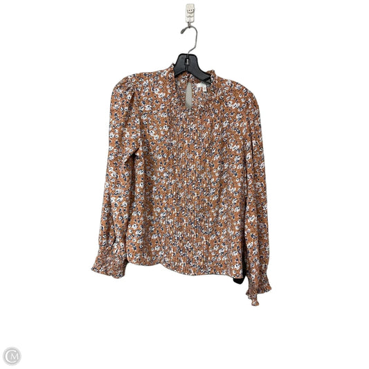 Top Long Sleeve By Abound In Floral Print, Size: M