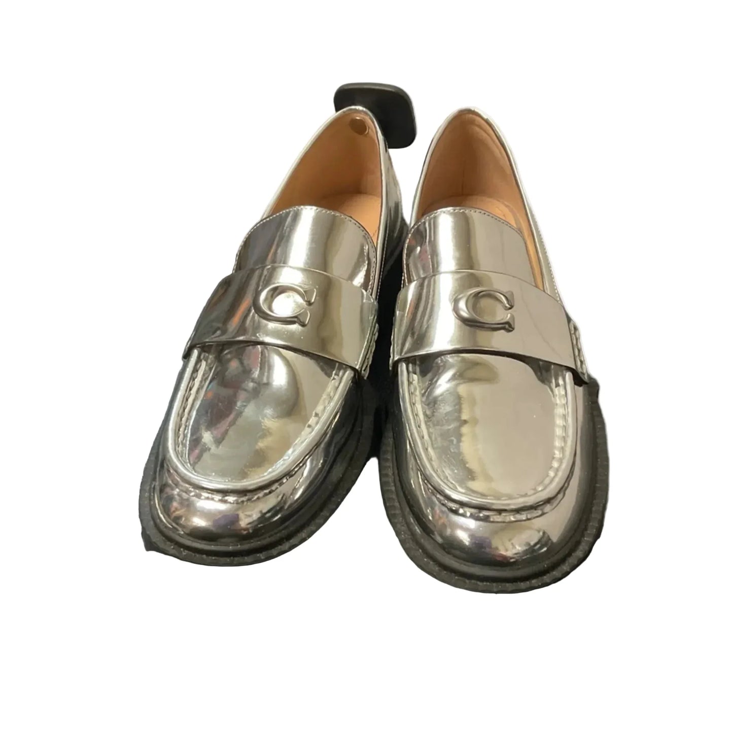 Shoes Designer By Coach In Silver, Size: 9