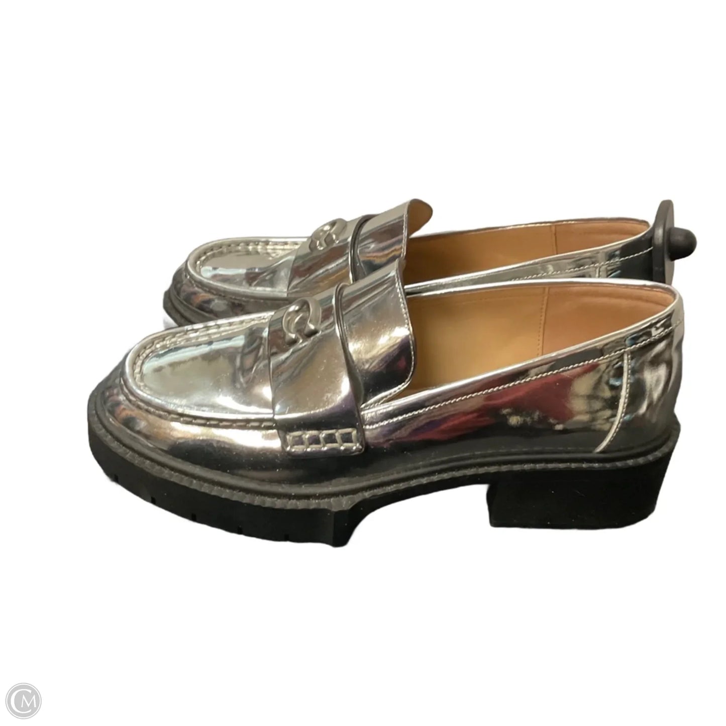 Shoes Designer By Coach In Silver, Size: 9