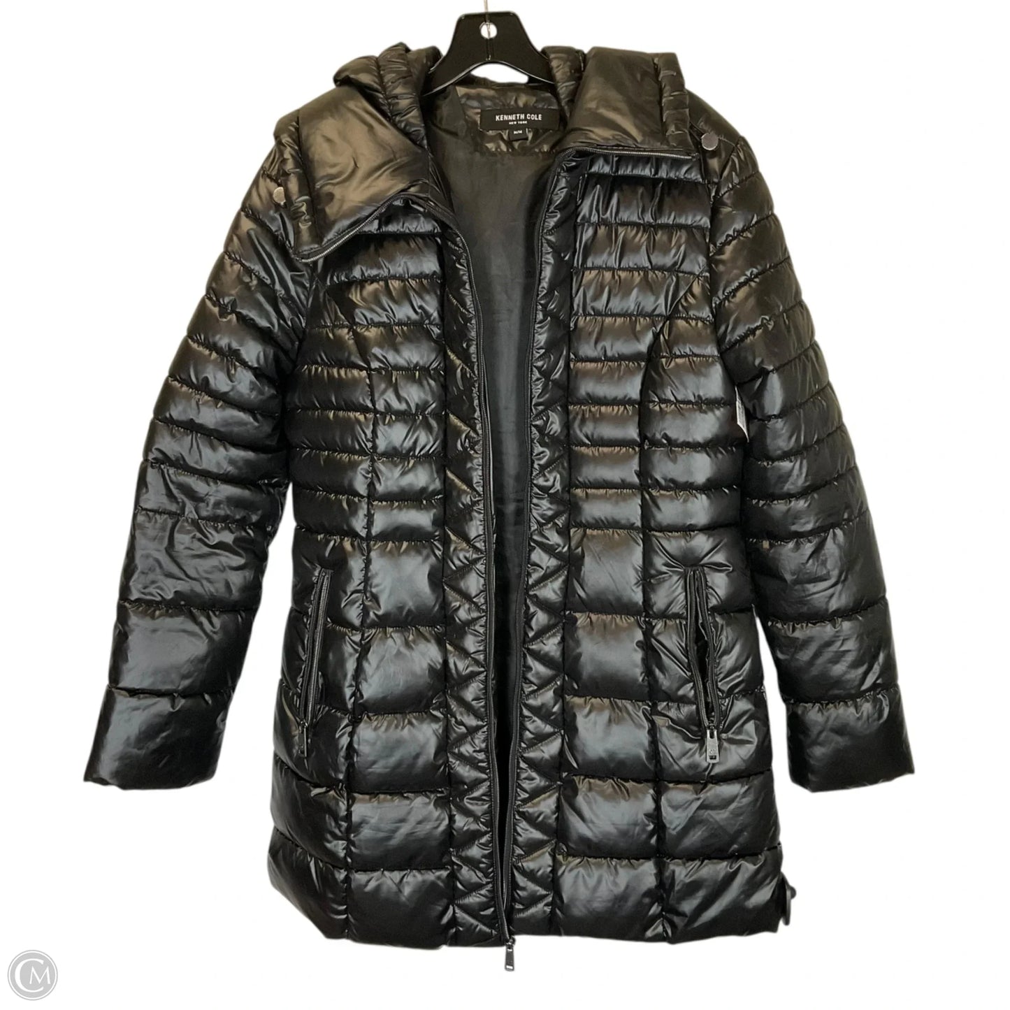 Jacket Puffer & Quilted By Kenneth Cole In Black, Size: M
